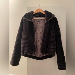 Anthropologie Faux Fur Purple Jacket
